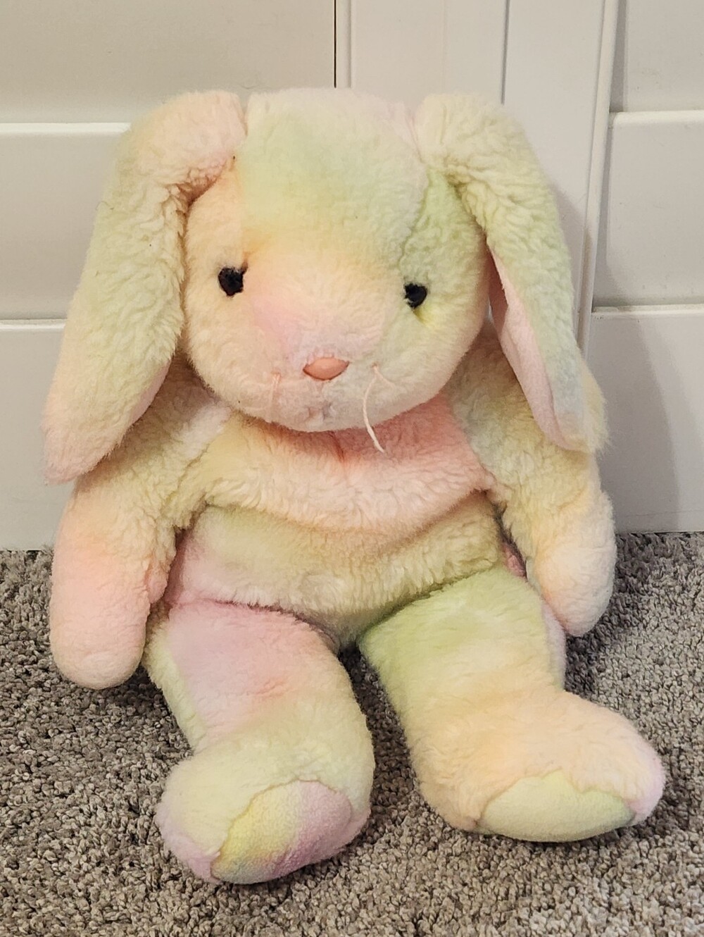 Pre-owned 1999 Ty Beanie Buddies Collection Tie Dye Hippie The Bunny, Very Soft